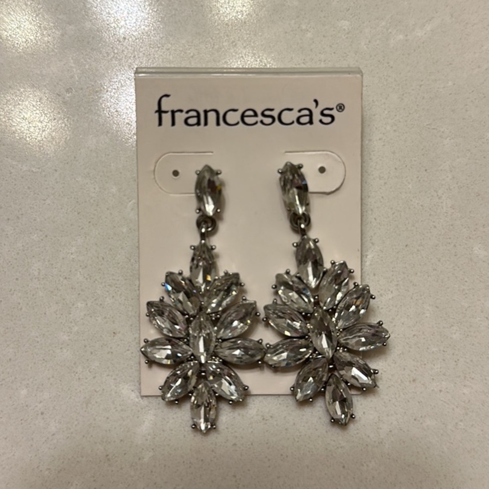 New - Francesca’s Drop Crystal Earrings